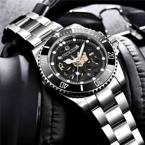 

pagani design brand men business luxury watch automatic mechanical watches waterproof stainless steel fashion 's, Silver