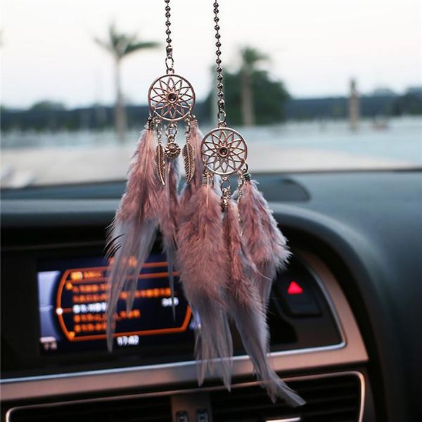 

mini dream catcher car pendant wind chimes feather decoration home decor & wall hanging adornment handmade dreamcatcher gifts interior decor