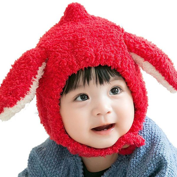 

caps & hats children baby winter hat ears pulsh thick warm woolen infant beanie cap bonnet knitted, Yellow