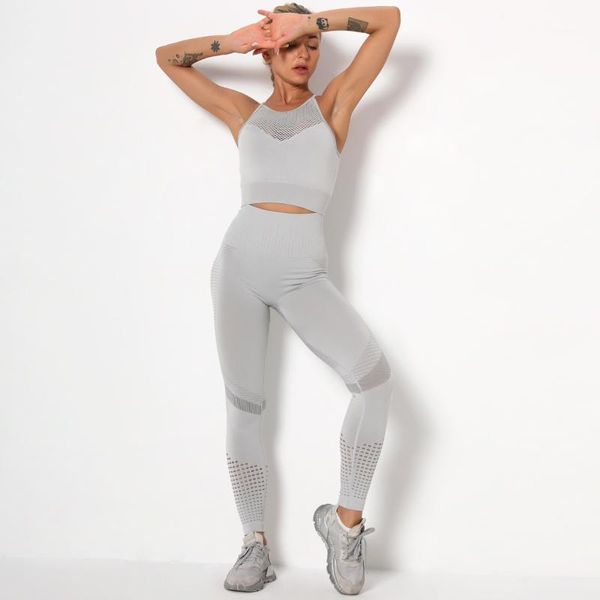 

yoga outfit 2021 hollow knitting fitness bra pants high waist tight sports gym suit set accessories for home and outdoor