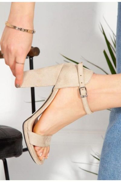 

sandals women wrist gusset thick high-heeled, Black