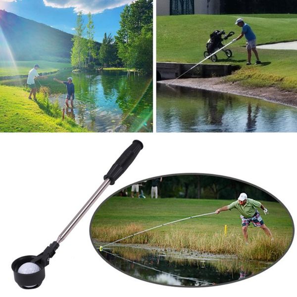 

golf training aids ball retriever 8 sections stainless steel picker pick up grabber for water