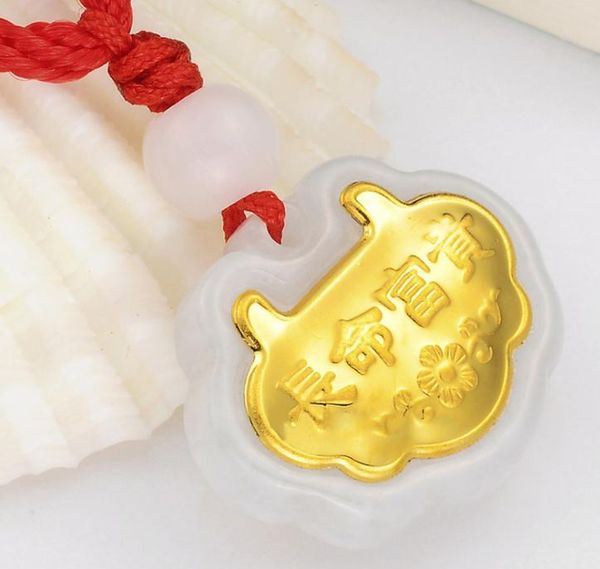 

gold inlaid jade inlay and tian yu long life rich pendanth25# lockets, Silver