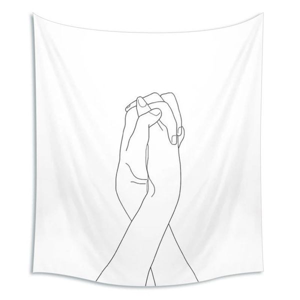 

tapestries simple line tapestry white wall hanging abstrat decor bedspread boho yoga mat picnic cloth