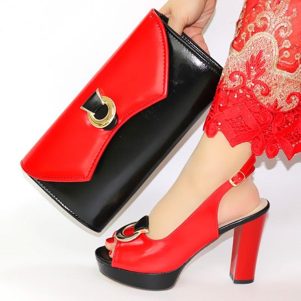 

dress shoes est fashion pu leather ladies and bag set italian style high heels .3cm for evening party size 38-43, Black