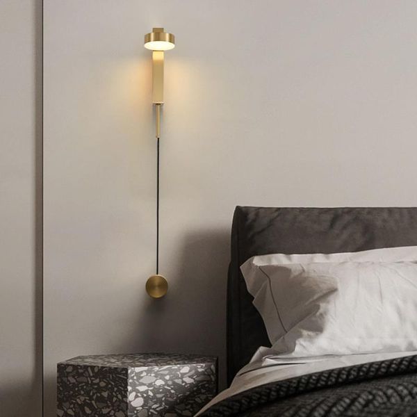 

bedroom wall lamps rotation dimming switch golden light modern deco sconce living room black led luminaire lamp