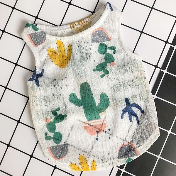 

dog apparel pet clothes cat and dress 2021 comfortable breathable vest summer thin cartoon print puppy