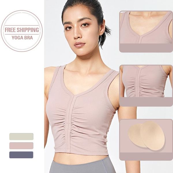 

gym clothing women breathable sports bra sweat shockproof padded athletic running fitness yoga 2021, White;black