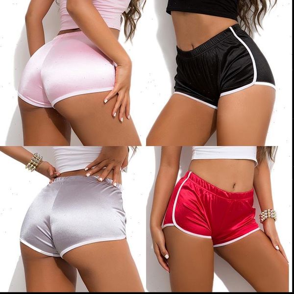 

xxl plus size womens shorts high waist candy color wetlook shiny booty pole dance micro mini short bermudas pantalon corto, White;black