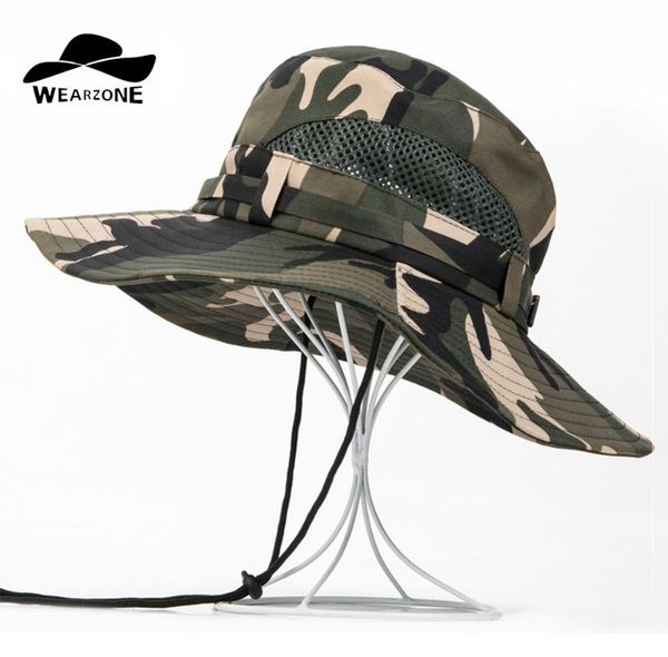 

cloches wearzone outdoor boonie mesh sun hat fishing bucket