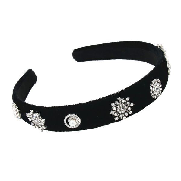 

simple rhinestone pearl personalized headband hairpin with same, Black;brown