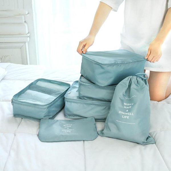 

storage bags 6pcs/set portable travel mesh pouch bag luggage case clothes organizer for travel, vacation, business