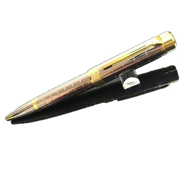 

giftpen roller pens concave lattice silver pen holder with writing cap gold clip logo french brand ballpoint stift gift cufflinks, Blue;orange