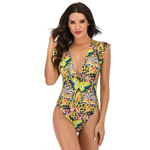

one-piece suits push up one piece swimsuit lady brazil bikini 2021 retro vintage print plus size women monokini woman