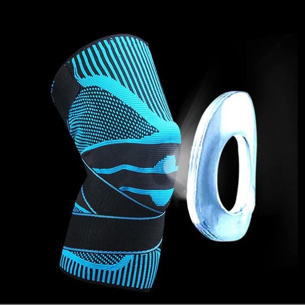 

elbow & knee pads 1pcs silicone spring sports kneepad men pressurized elastic support fitness gear basketball volleyball brace protector, Black;gray