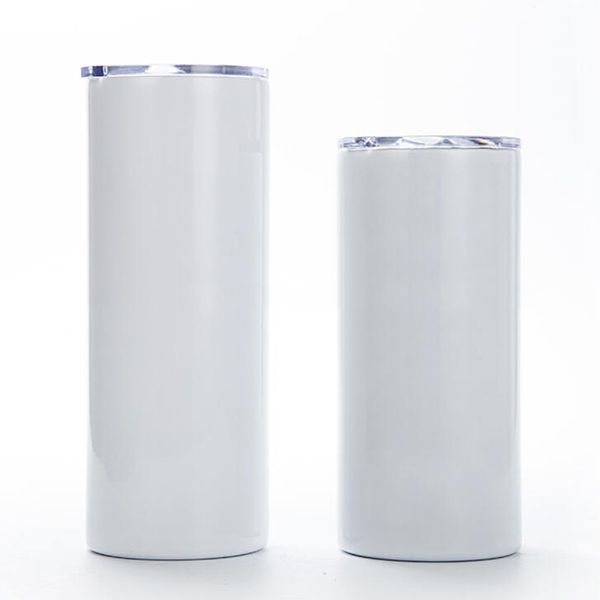 

22oz sublimation straight fatty tumbler seam stainless steel cup with straw lids double wall insulated coffee mugs heat transfer water bottl