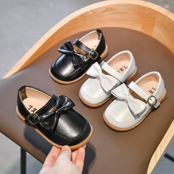 

athletic & outdoor fashion toddler girls bow princess shoes lovely black flats white casual leather baby spring autumn dance 2-7y