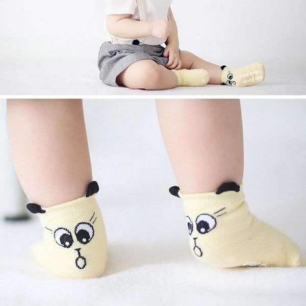 

socks lovely animal baby with rubber soles toddler boys girls anti slip born floor wear cute sock for kids 0-2y, Pink;yellow