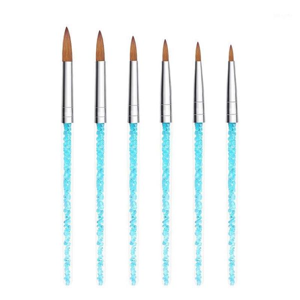 

nail tool brushes, crystal nail, carving pen, blue transparent pen with diamonds, 6 sets foil art1