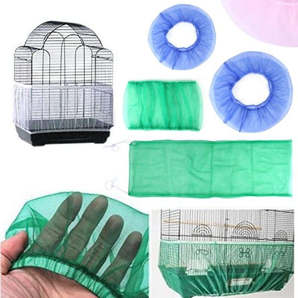 

breathable easy cleaning nylon airy fabric mesh birds parrots cage cover shell skirt net seed catcher guard other bird supplies