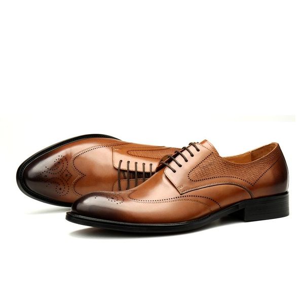 

large size eur45 black / brown wine red oxfords business shoes genuine leather wedding mens social dress