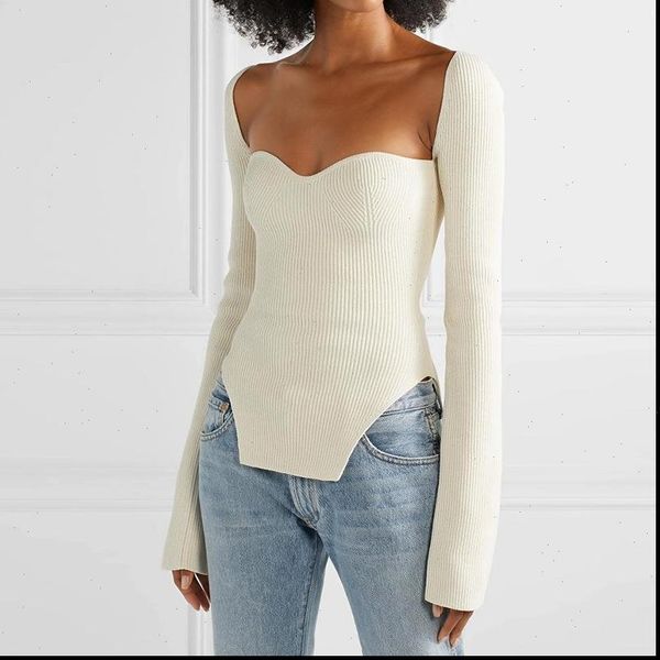 

clothes cashmere sqaure collar womens sweaters full sleeves elastic pullover dropshipping jumper brandy pull, White;black