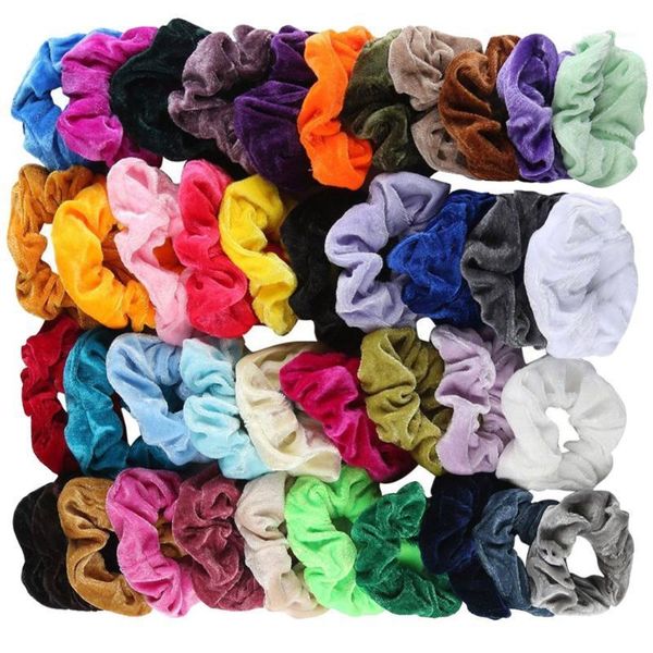 

pcs hair scrunchies velvet elastic hairband bands for women accesorios mujer ropes headband drop1