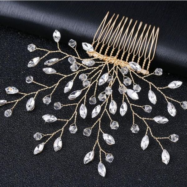 

hair clips & barrettes fahion full crystal combs for brides wedding comb hairclip rhinestone bridal hairpin women jewelry accessories, Golden;silver