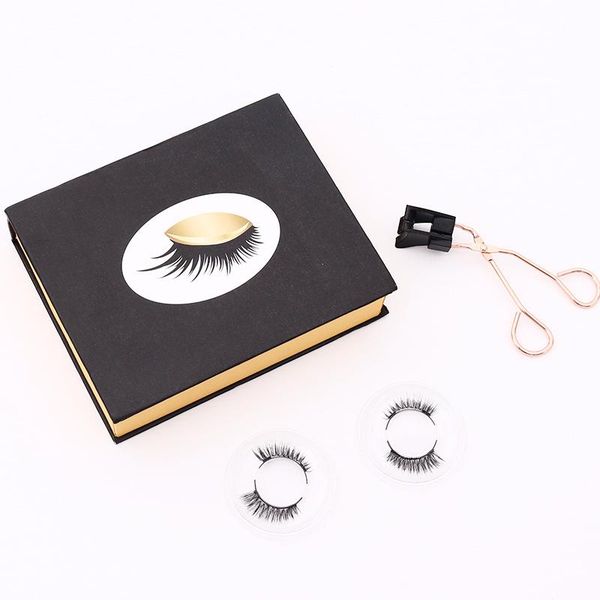 

pairs quantum magnetic false eyelashes two installed magnet eyelash curler glue set