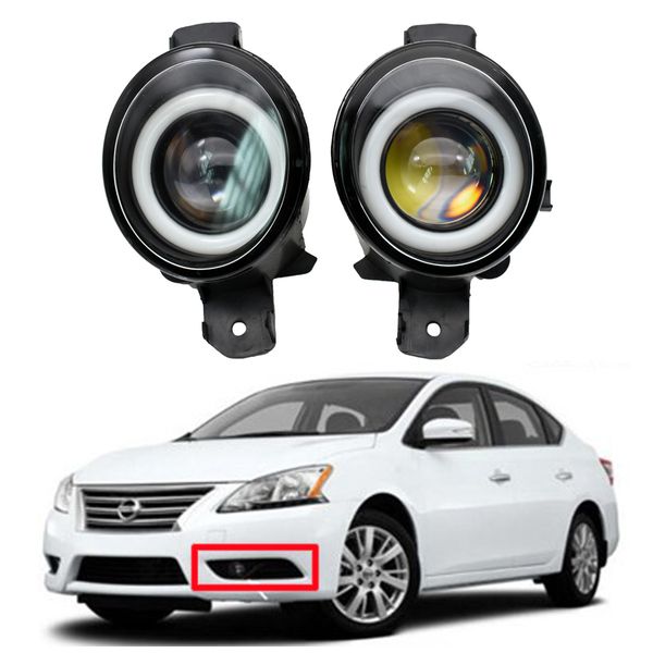 

fog light for nissan grand livina 2007-2015 front bumper led lens lamp styling angel eye drl 12v h11