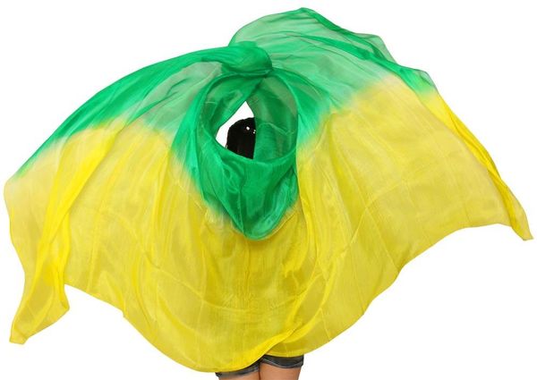 

design 100% real silk belly dance veil, veils,tari perut kostum veil wholesale 250*114cm yellow + green stage wear, Black;red