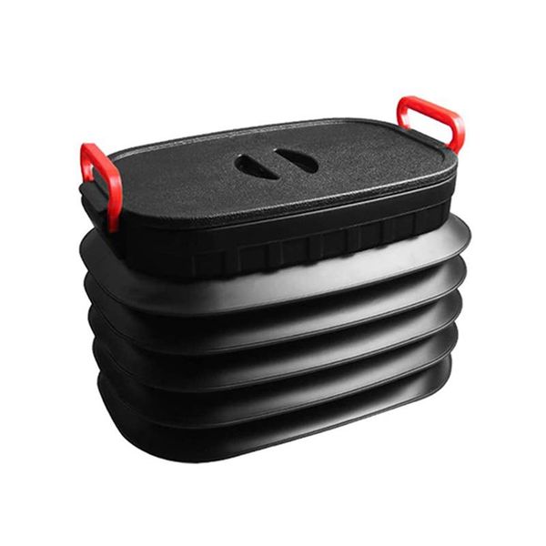 

collapsible bucket 37l foldable outdoor pail storage bag with lid handle for fishing camping traveling hiking bags