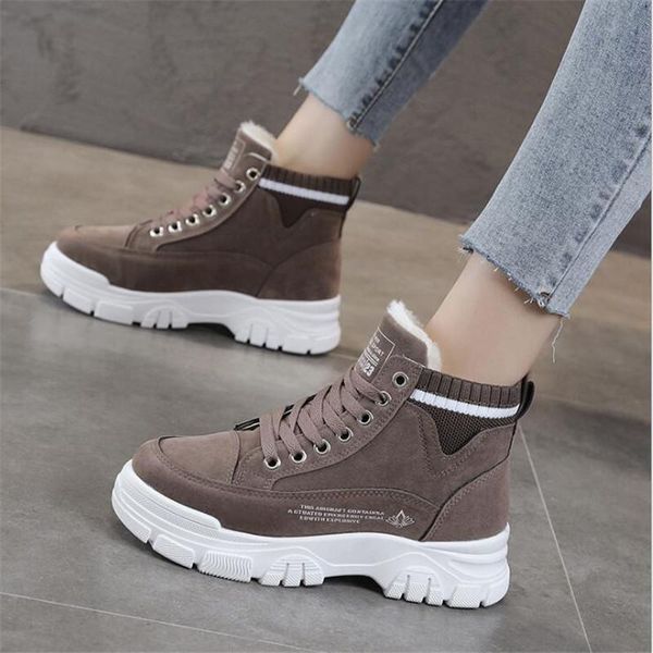 

boots winter snow women's short warm cotton shoes women plus velvet ladies casual sneakers, Black