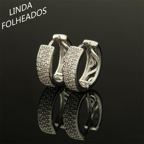 

fashion micro zirconia copper brincos jewelry for women bridal wedding hoop earrings gift anniversary & huggie, Golden;silver