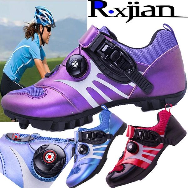 

r.xjian fashion couple mountain road race special bicycle shoes outdoor sports with lock and no cycling 36-48 size footwear, Black
