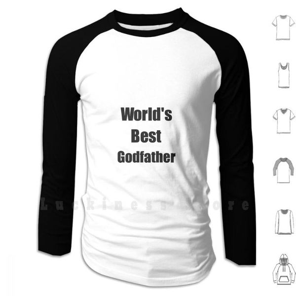 

worlds godfather funny gift idea for gag hoodies long sleeve text lover men's & sweatshirts, Black