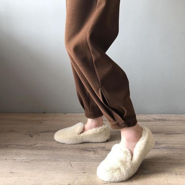 

women's pants & capris woven casual autumn/winter 2021 korean version of loose wide-leg with waistband harem 9550, Black;white