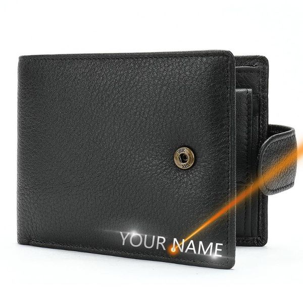 

wallets 2021 men leather name engraving hasp male purses long 100% genuine vintage wallet, Red;black