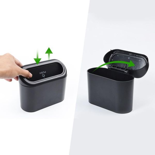 

party favor car door hanging trash bin can interior organizer storage box garbage bag press sealed auto