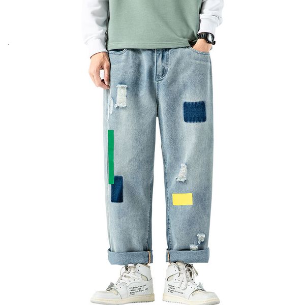 

men's jeans vintage male jeans, plus size, hip hop, blue, torn, for men, fashion, 5luy