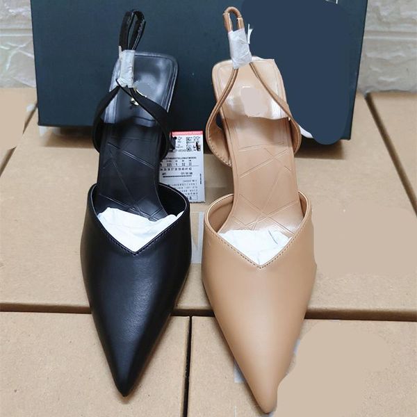 

dress shoes shallow mouth casual heels crossdressers 2021 pointed pumps sandals ladies lace-up all-match nude platform slingback, Black