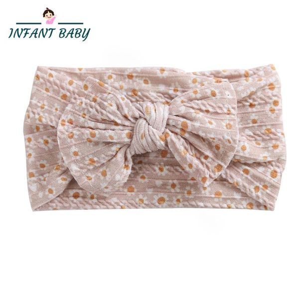 

hair accessories baby girl nylon headbands floral printed born infant toddler hairbands for girls cable design turban, Slivery;white
