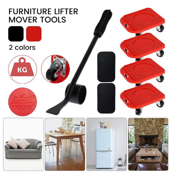 

professional hand tool sets 5pcs furniture lifter mover tools set moving sliders heavey duty roller wheel fridge sofa removal shifter liftin
