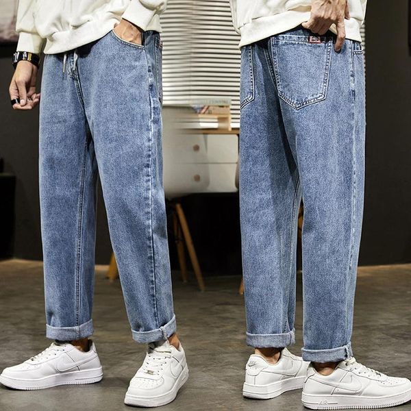 

men's jeans denim basic all-match loose straight fashion autumn, Blue