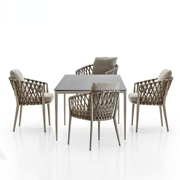 

camp furniture outdoor leisure rattan combination balcony table and chair fashion model room terrace restaurant