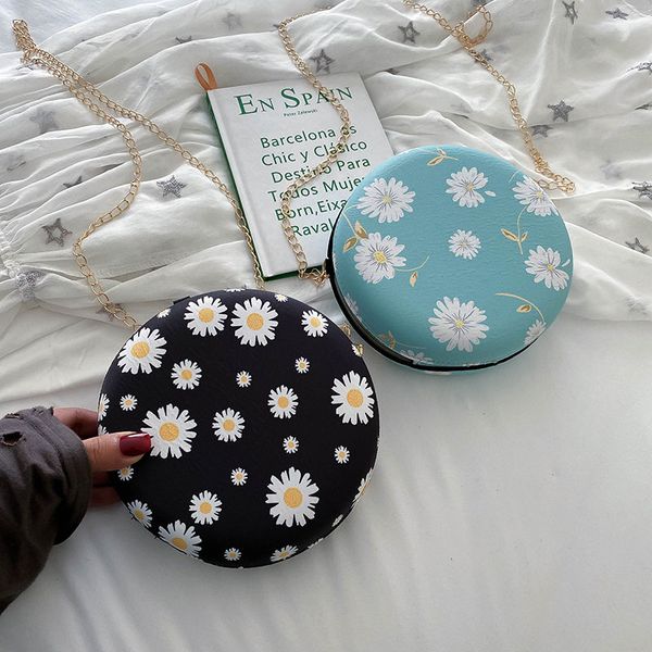 

shopping partysu bag female 2021 summer new all-matching girlish floral round bag student chain shoulder shopping bag