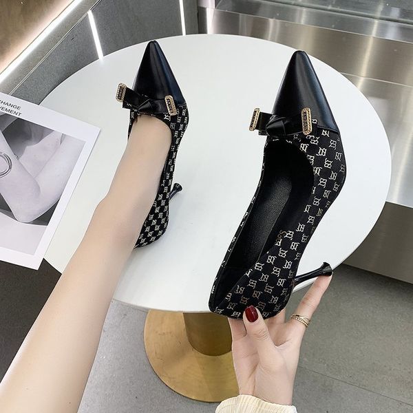 

sandals women shoes pointed toe pumps patent leather dress high heels boat party wedding zapatos mujer 2r90, Black