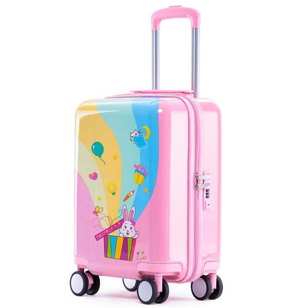 

suitcases kid's trolley luggage travel suitcase with wheels carry on cabin bag for children's rolling 18'' cute case gif