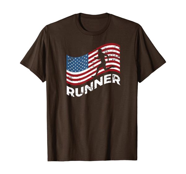 

usa runner track and field marathon runner gift running t-shirt, White;black