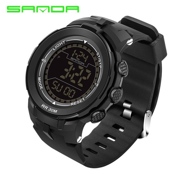 Нарученные часы Sanda Fashion Digital Watch Men Men Watch Sport Watches плавание водонепроницаемые светодиоды для часов Relogio Masculino 340